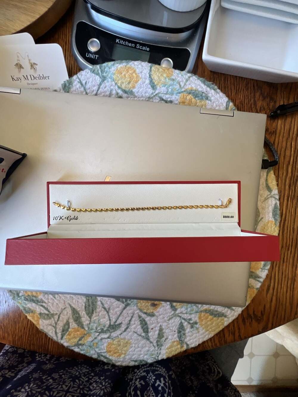 Kohl's 10K Yellow Gold Stampato Heart Bracelet 7.25 inch